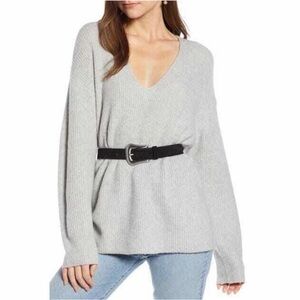 Something Navy V-Neck Oversized Sweater